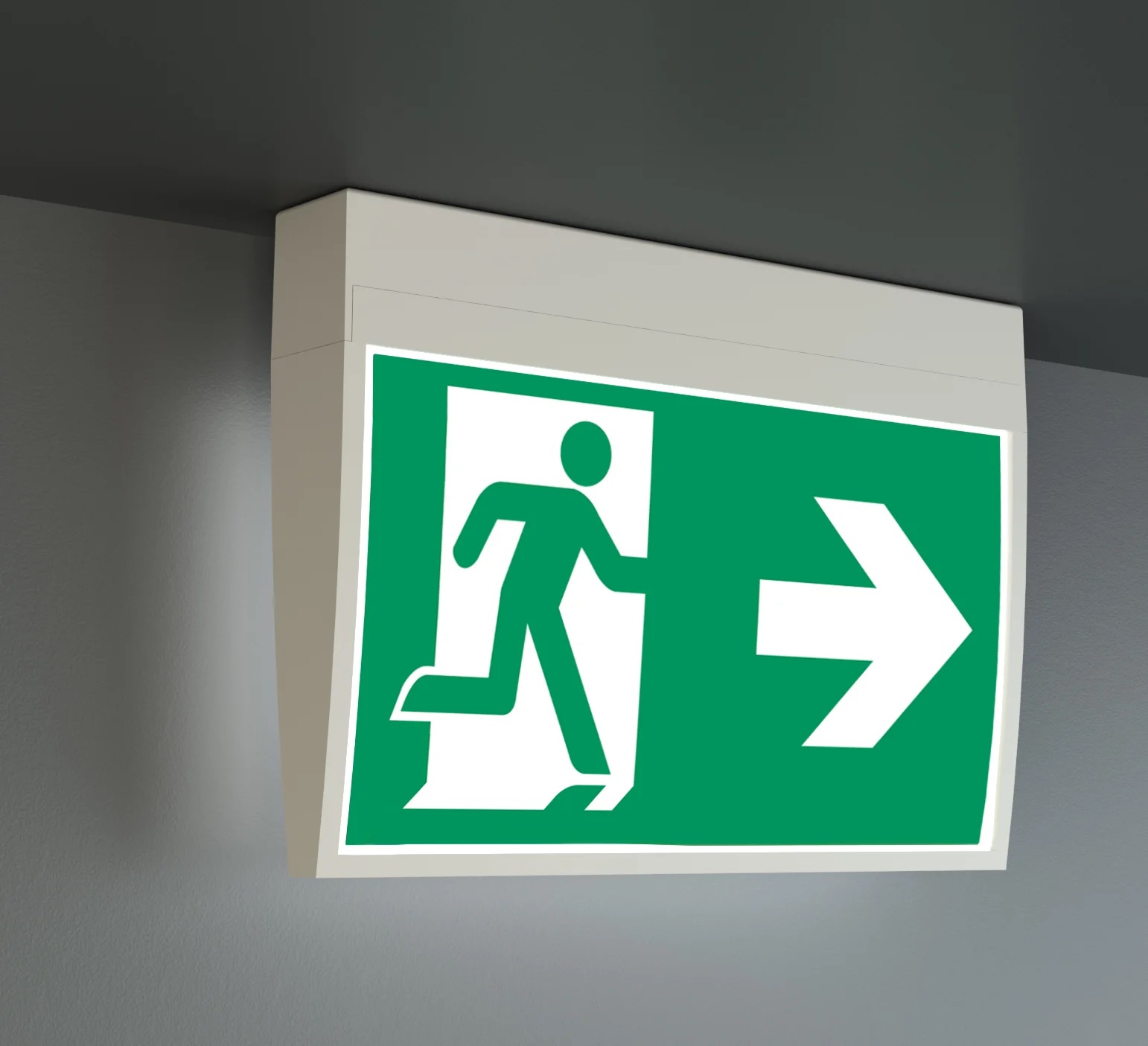 Universal 3h 230V 24m LED Notbeleuchtung KMU mit Selbsttest RAL 9003