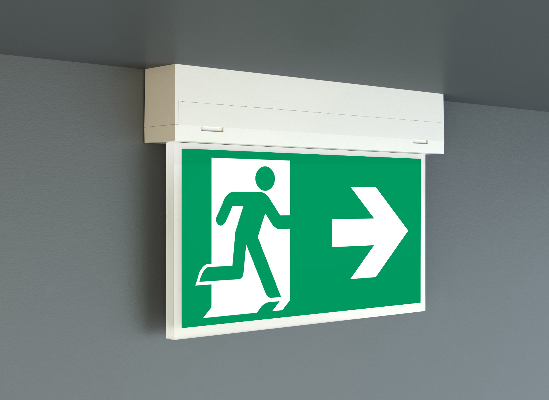 Universal 1h 230V 22m LED Scheiben-Notbeleuchtung KSU mit Selbsttest RAL 9003