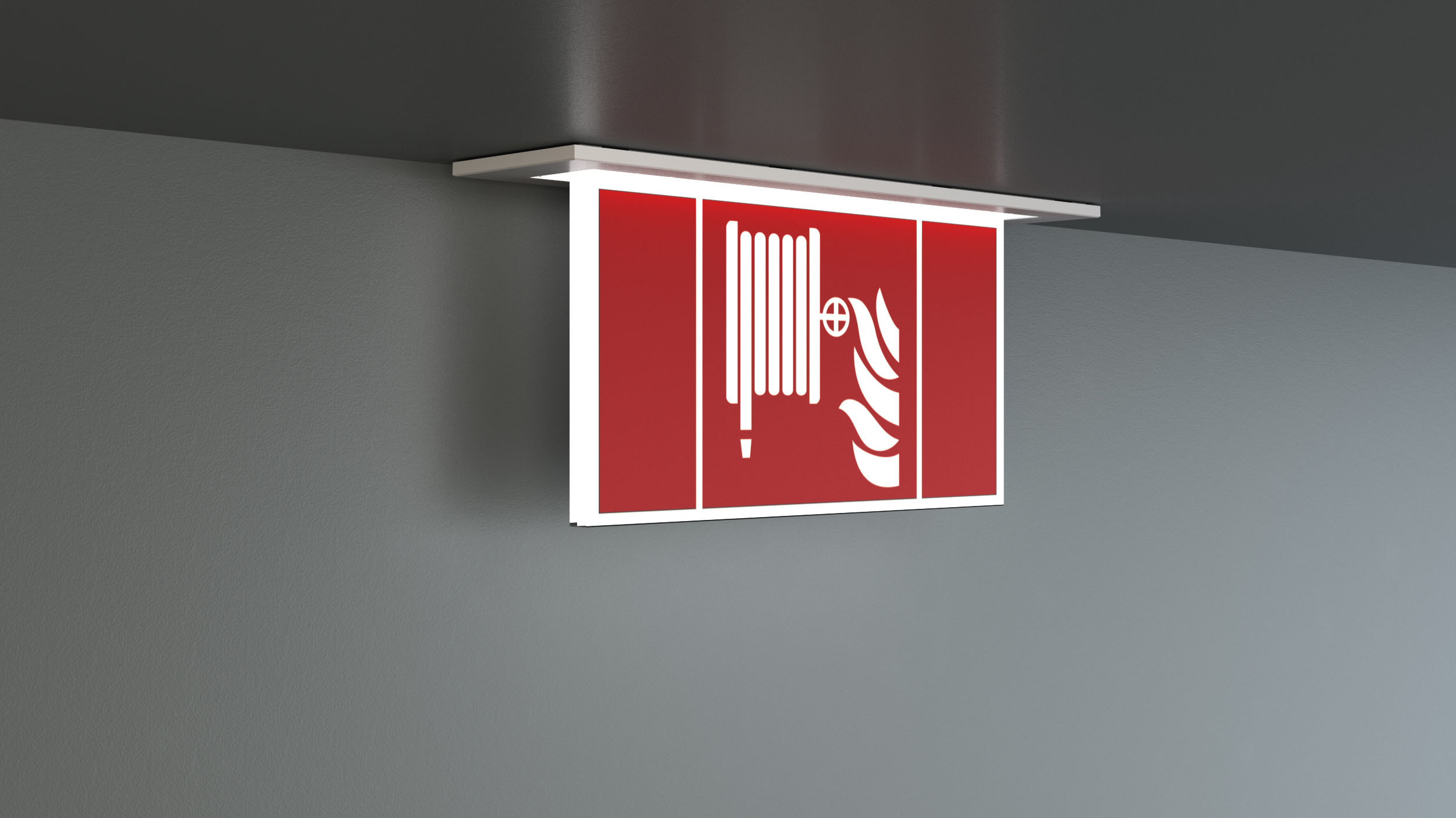 Universal 8h 230V 22m LED Scheiben-Notbeleuchtung KSC mit Selbsttest RAL 9003