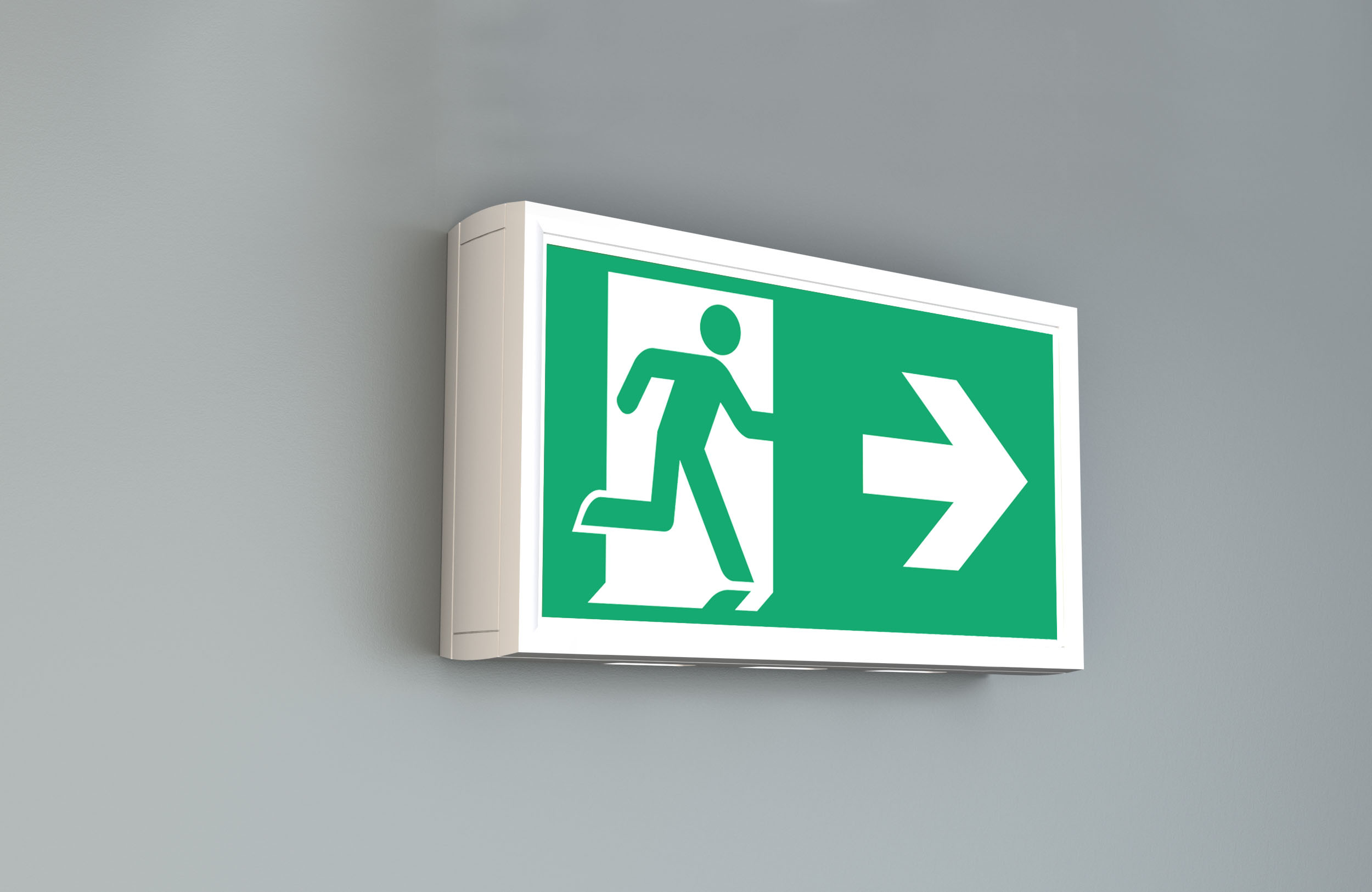 Universal Notbeleuchtung 1h 230V 22m LED KDU mit Selbsttest RAL 9003