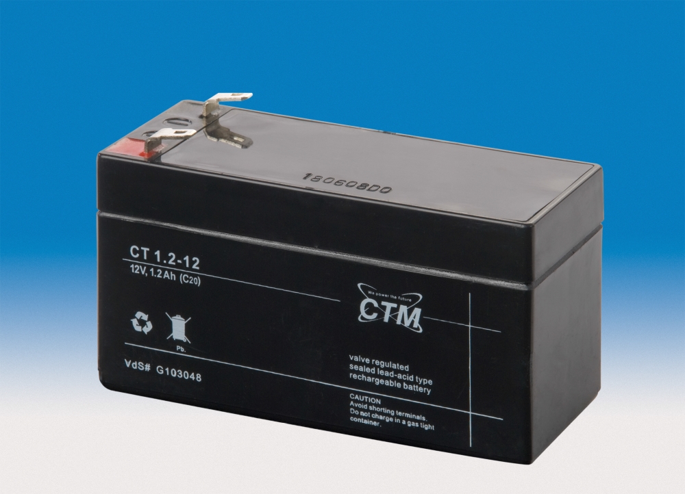 CTM CT 1.2-12 VdS AGM Blei Batterie | 1,2 Ah - 12 V
