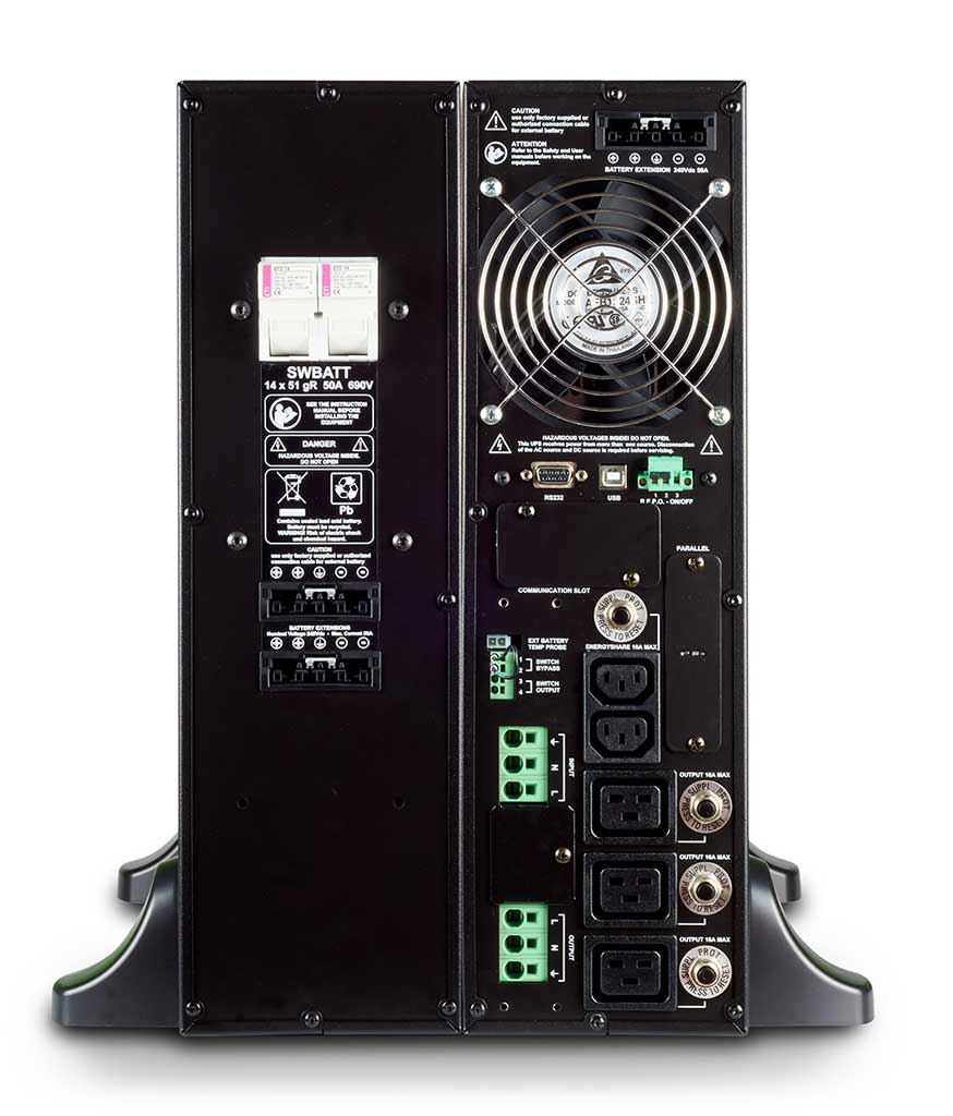 Riello Sentinel Dual SDU 6000 ER | Online Doppelwandler USV 6000 VA / 6000 W | ohne interne Batterien, verschiedene Autonomiezeiten
