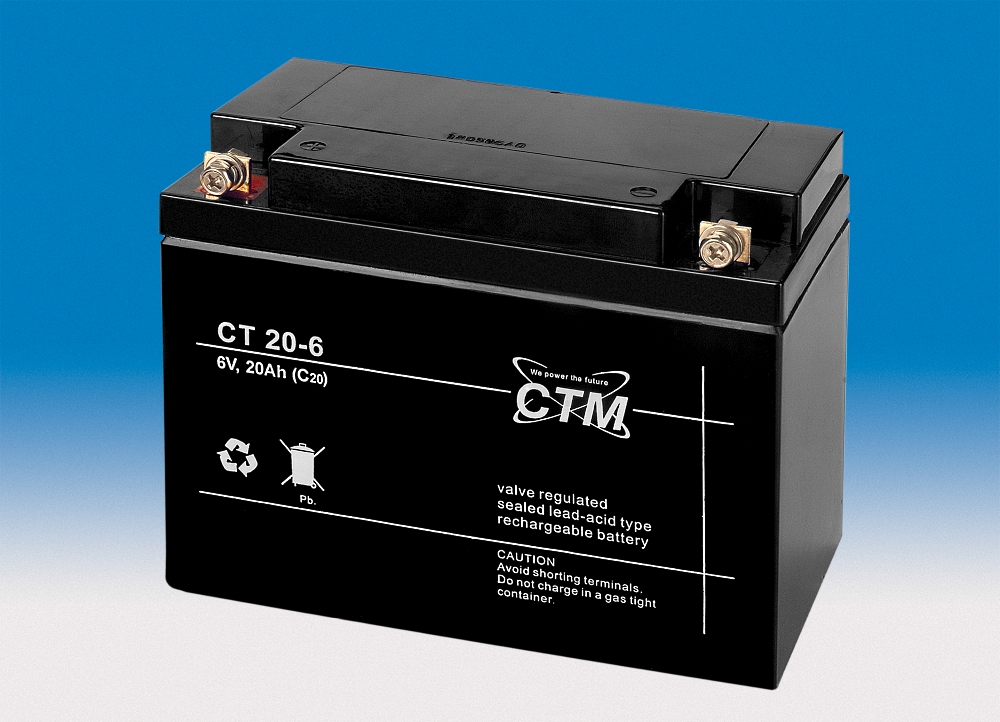 CTM CT 20-6 AGM Blei Batterie | 20 Ah - 6 Volt